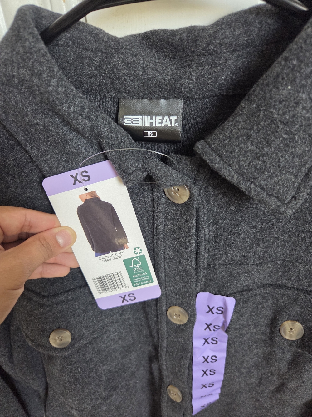 Men's Charcoal Gray Wool-Blend Button Jacket - XS